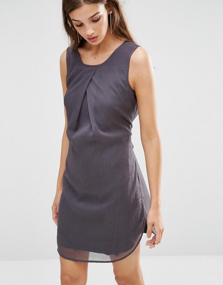 Lavand Waist Tie Dress In Slate - Gray
