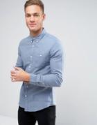 Burton Menswear Slim Shirt With Pocket - Blue