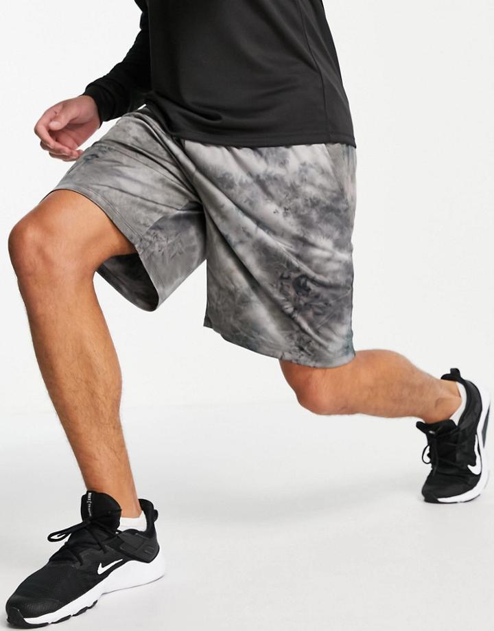 Asos 4505 Jersey Training Shorts With Tie Dye-brown
