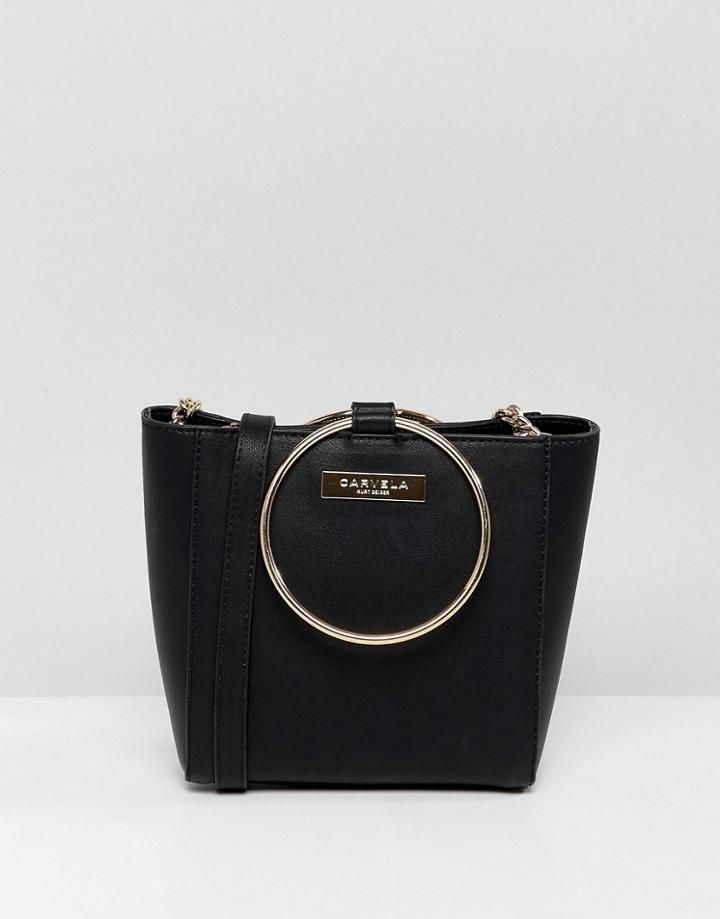 Carvela Super Circle Handle Crossbody Bag - Black
