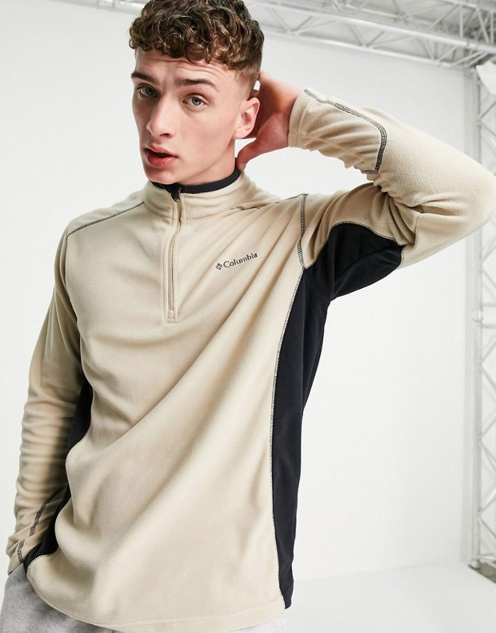 Columbia Klamath Range Ii Half Zip Fleece In Beige-white