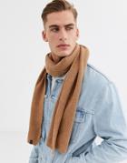 Selected Homme Wool Scarf In Camel