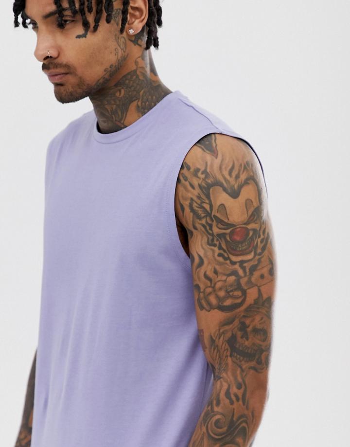 Asos Design Organic Tank Tank In Purple