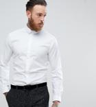 Heart & Dagger Skinny Shirt With Collar Pin - White