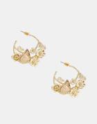 Asos Design Hoop Earrings In Pretty Butterfly Design In Gold - Gold