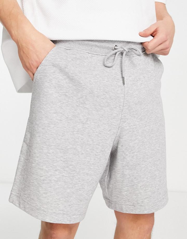 New Look Oversized Jersey Shorts In Gray