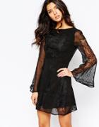 Stone Cold Fox Duboce Dress In Black Lace - Black