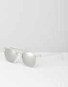 Jeepers Peepers Square Sunglasses In Clear With Mirror Lens - Clear