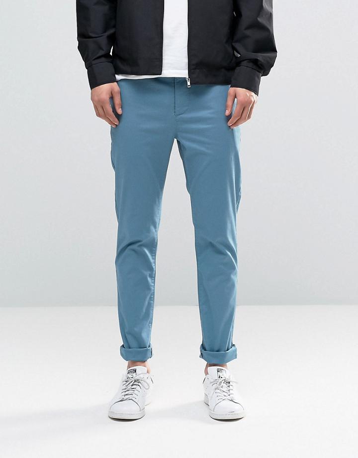 Asos Skinny Chinos In Blue - Blue