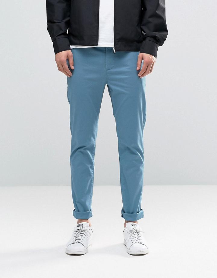 Asos Skinny Chinos In Blue - Blue