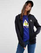 Le Coq Sportif Logo Zip Through Hoodie - Black