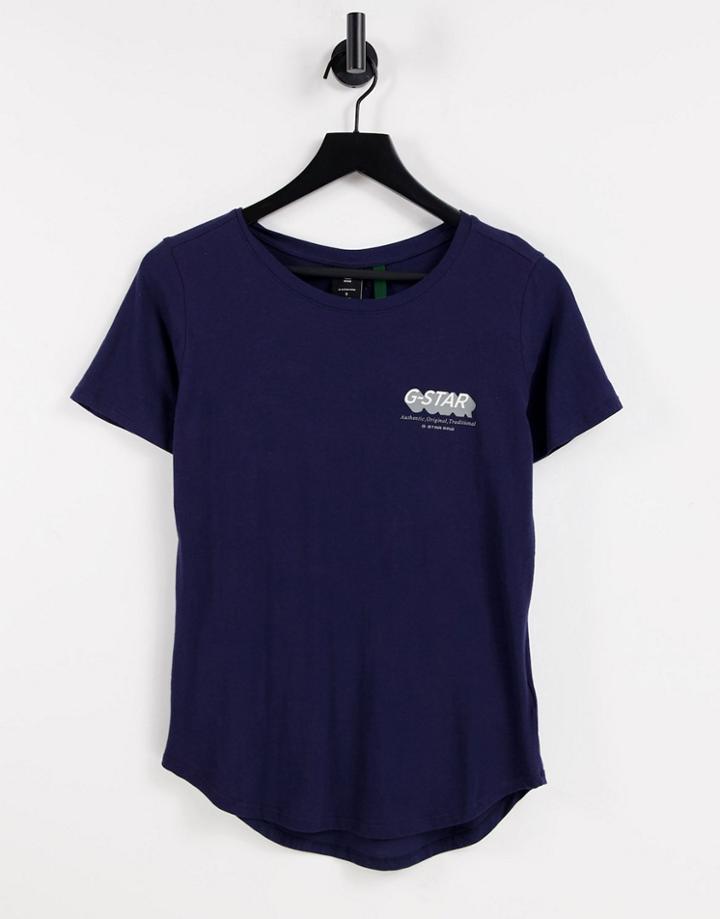 G-star Logo T-shirt In Navy