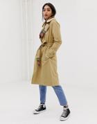 Abercrombie & Fitch Trench Coat With Houndstooth Interior - Brown