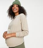 Asos Design Maternity Ultimate Sweatshirt In Sand-neutral