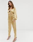 Lioness Tapered Pants Two-piece In Gold