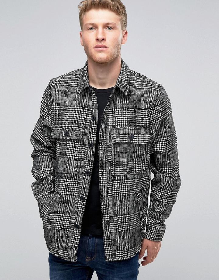 Another Influence Checked Chest Pocket Shirt - Black