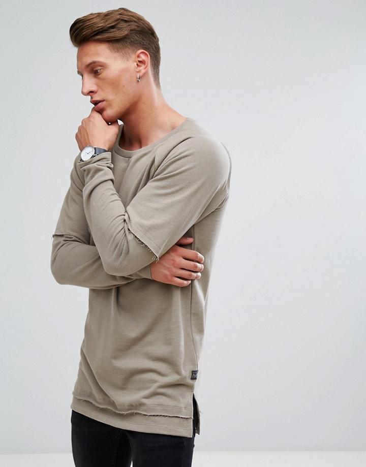 Jack & Jones Originals Sweatshirt With Faux Layer Sleeves - Gray
