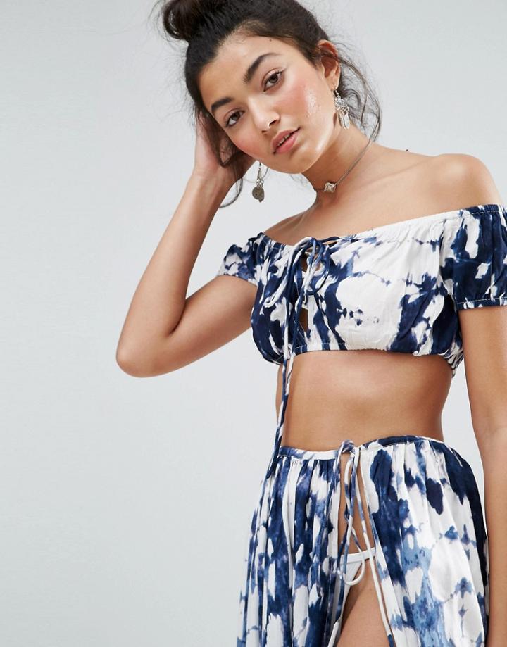Asos Beach Co-ord Top In Tie Dye - Multi