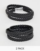 Svnx 2 Pack Rope Bracelet - Black