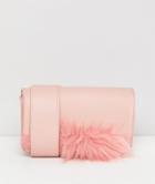 Pieces Cross Body Bag With Fluff Detail - Pink