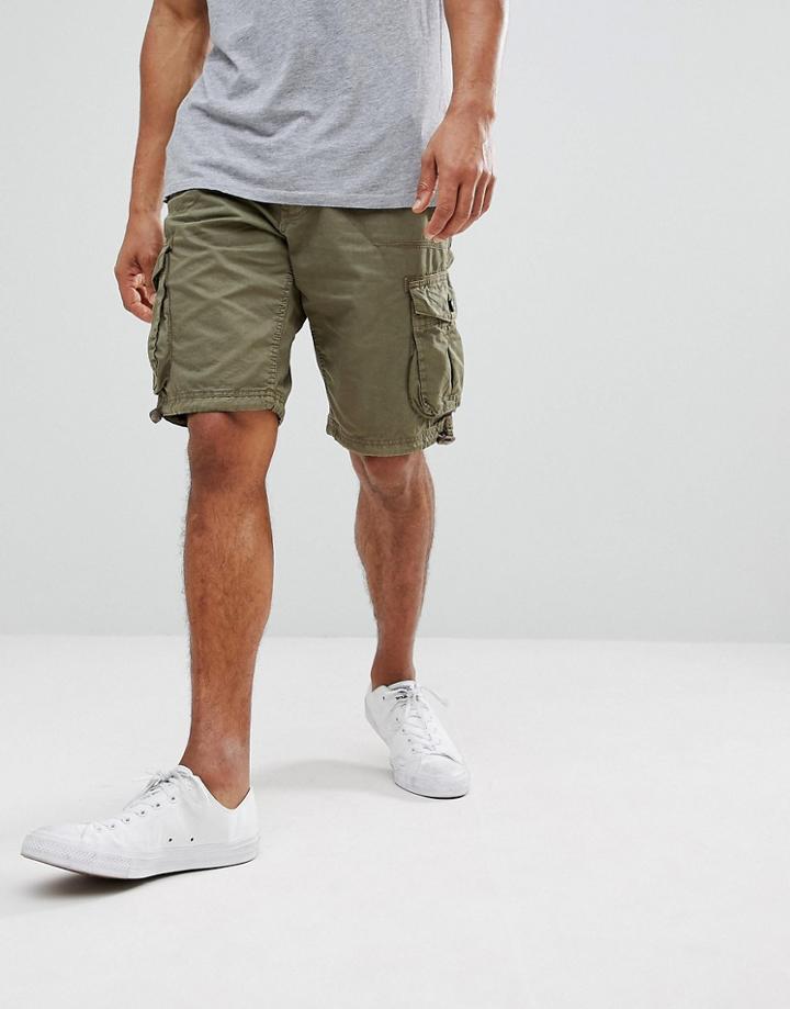Brave Soul Basic Cargo Shorts - Green