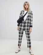 Asos Design Slim Cigarette Suit Pants In Mono Check-multi