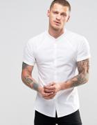 Asos Skinny Shirt With Raglan Sleeves In White - White