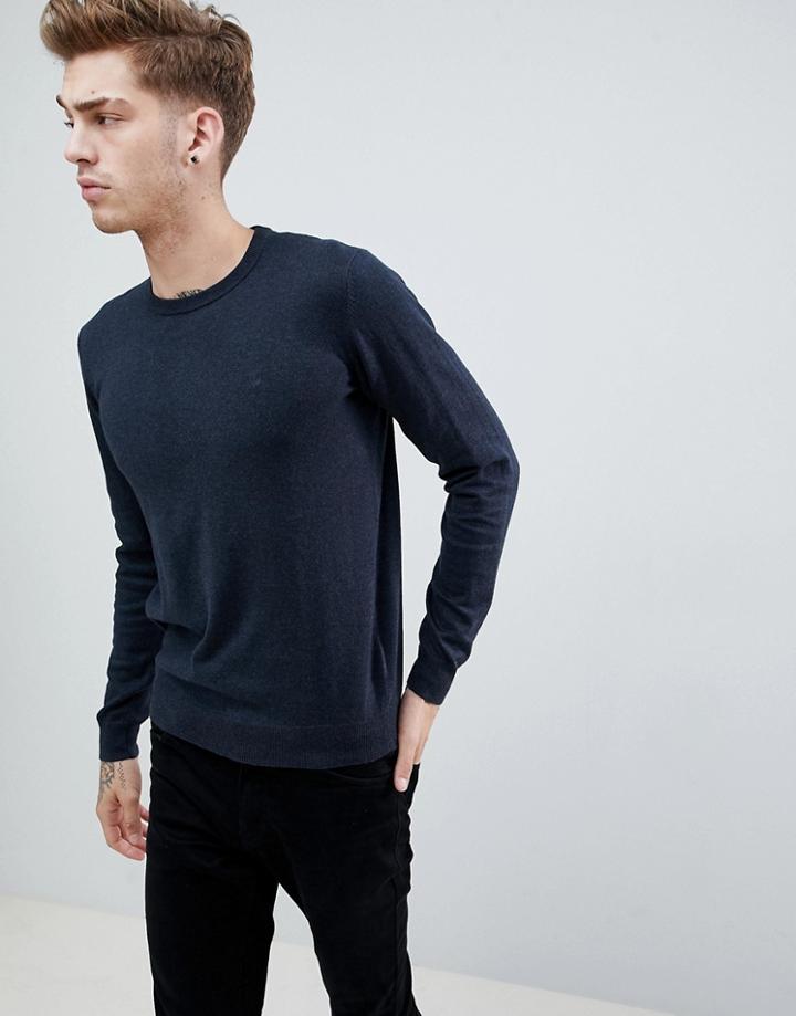 Wrangler Crew Neck Sweater - Navy