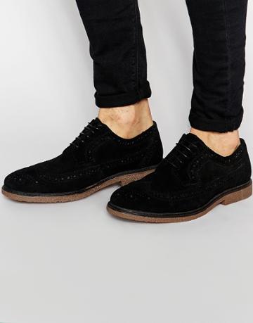 Red Tape Suede Brogues - Black