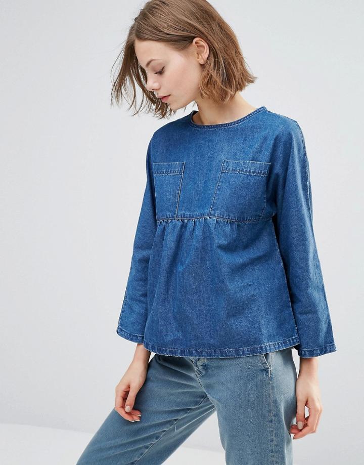Waven Annelie Front Pocket Top - Blue