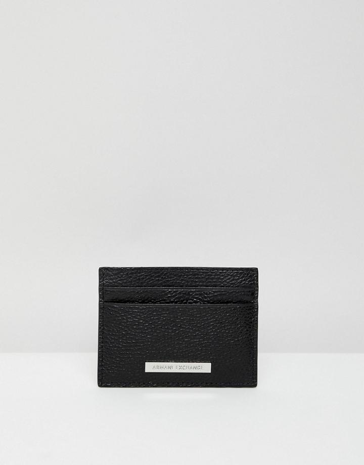 Armani Exchange Card & Coin Wallet In Black - Black