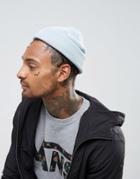 Asos Mini Fisherman Beanie In Pale Blue - Blue