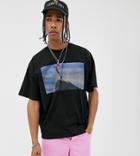 Disney The Lion King X Asos Design Oversized T-shirt With Rafiki Front And Back Print-black