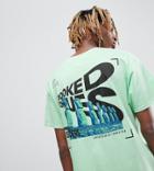Crooked Tongues T-shirt In Mint With Back Print - Green