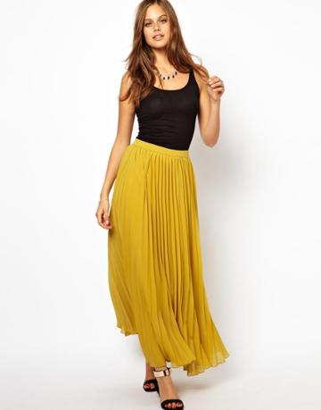 Asos Pleated Maxi Skirt