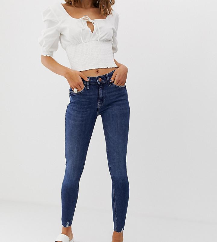 River Island Amelie Skinny Jeans In Dark Wash - Blue