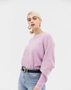 Selected Femme Deep Cuff Knitted Sweater-pink