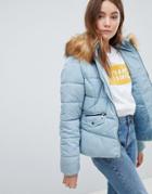 Only Sanna Short Quilted Jacket-blue