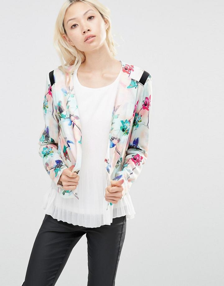 Y.a.s Floral Print Soft Blazer - Tender Peacha Op