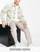 Asos Design Skater Fit Pants In Bias Cut Cord In Beige-neutral