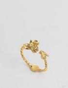 Bill Skinner Mini Floral & Bee Ring - Gold