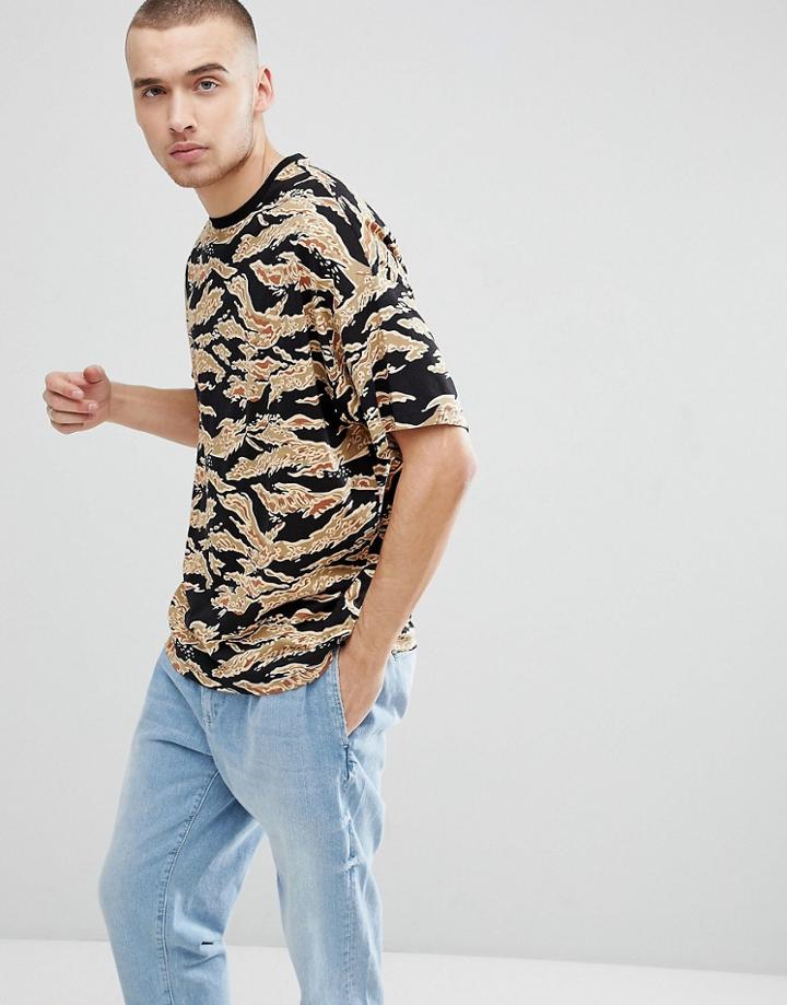 Asos Oversized Camo T-shirt - Green