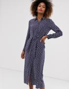 & Other Stories Shirt Dress With Blue Floral Print