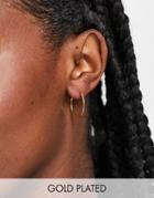Asos Design 14k Gold Plated 20mm Fine Hoop Earrings
