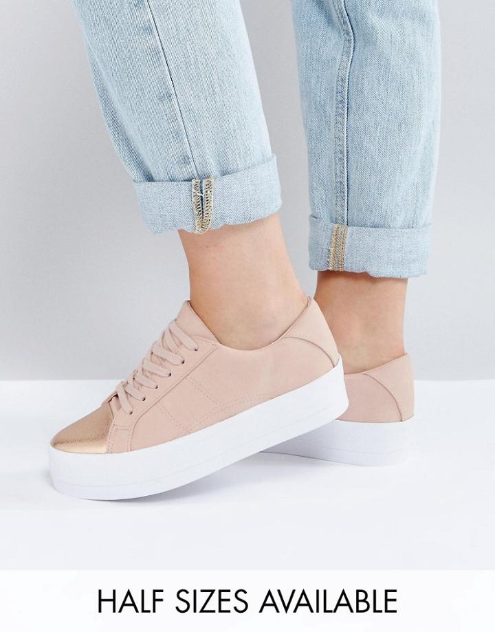 Asos Duty Lace Up Sneakers - Beige