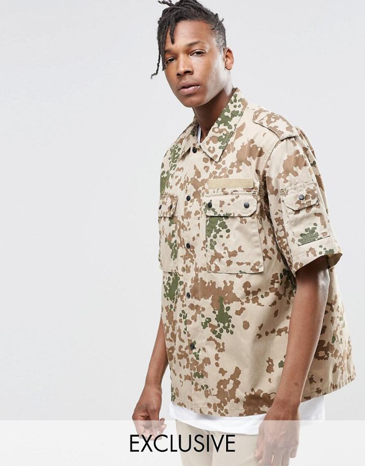 Reclaimed Vintage Camo Shirt - Stone