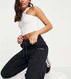 Collusion Unisex Oversized Sweatpants In Charcoal Acid Wash - Part Of A Set-grey
