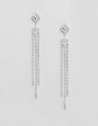 Krystal London Swarovski Crystal Multi Drop Earrings - Silver