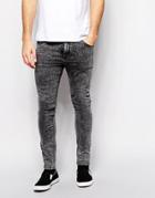 Asos Super Skinny Jeans In Acid Gray - Gray