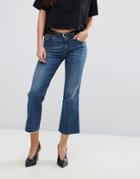 Diesel Sandy Crop Kick Flare Jean - Blue
